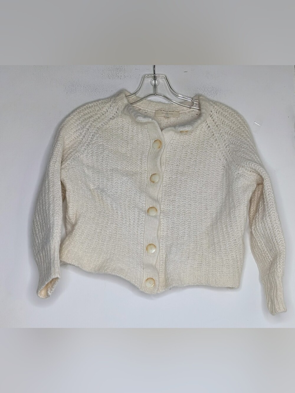 Sezane Emilie Alpaca Wool Blend Cardigan in Ecru READ - Picture 2 of 5